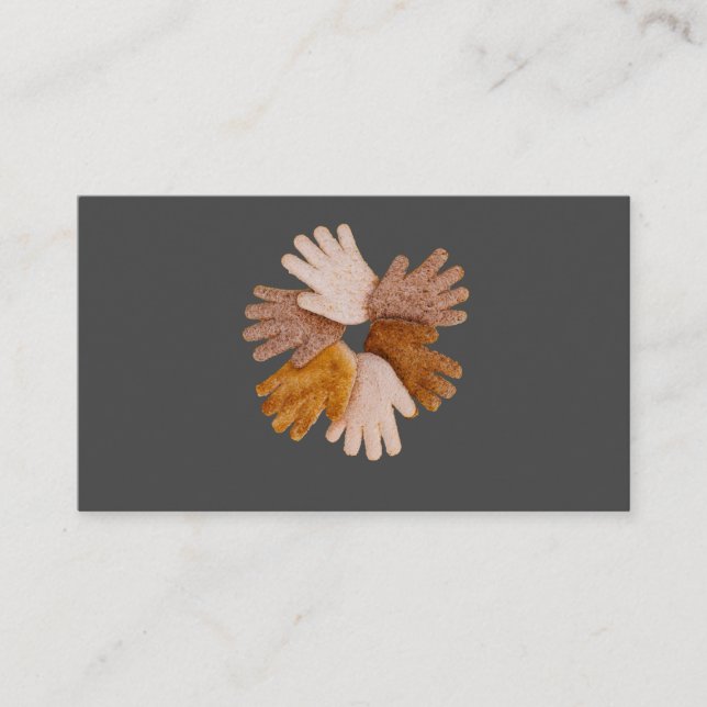 Carte De Visite Concept de cercle de mains multiculturelles à base (Devant)