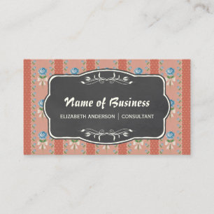 Carte De Visite Concepteur Consultant Tableau Craie Floral