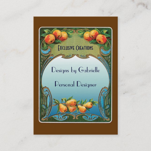 Carte de visite concepteur d'art déco personnalisé (Devant)