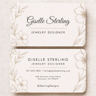 Carte De Visite Concepteur de bijoux floral