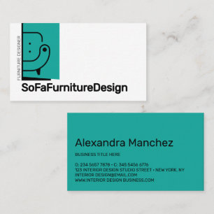 Carte De Visite Concepteur de mobilier d'intérieur de canapé