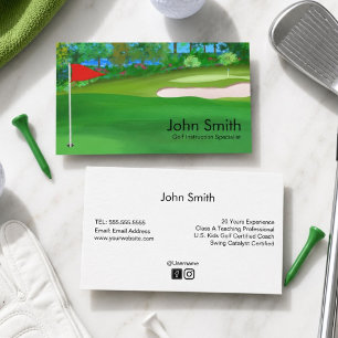 Carte De Visite Concepteur de parcours de golf instructeur de golf
