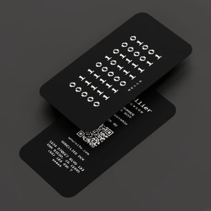 Carte De Visite Concepteur de programmeur ingénieur logiciel Noir 