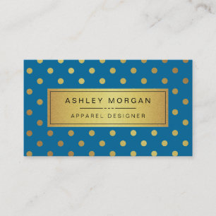 Carte De Visite Concepteur de vêtements - Points Royal Blue Gold