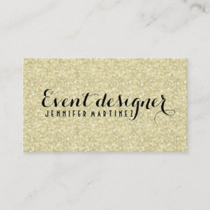 Carte De Visite Concepteur D'Événements Light Gold Parties scintil