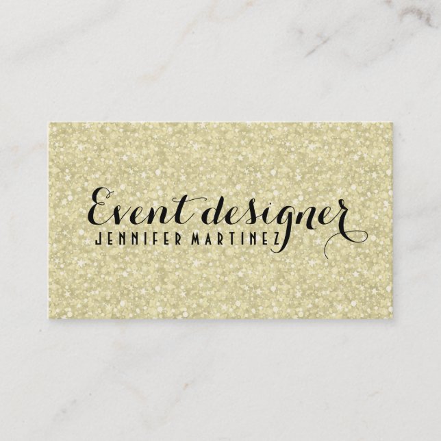 Carte De Visite Concepteur D'Événements Light Gold Parties scintil (Devant)