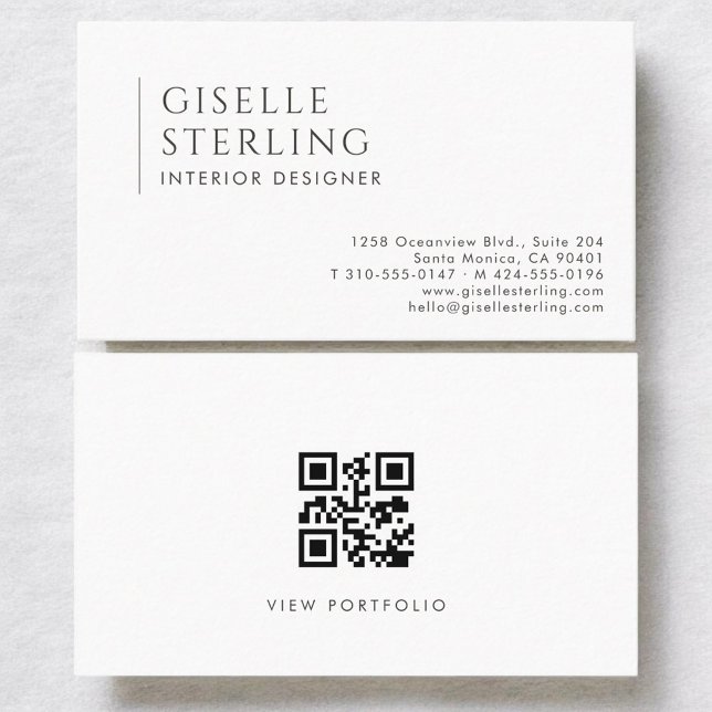 Carte De Visite Concepteur d'intérieur Code QR Professionnel Moder (Créateur téléchargé)