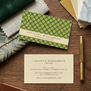 Carte De Visite Concepteur d'intérieur de carreaux géométriques ol