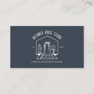 Carte De Visite Concepteur d'intérieur de maison botanique blanc m