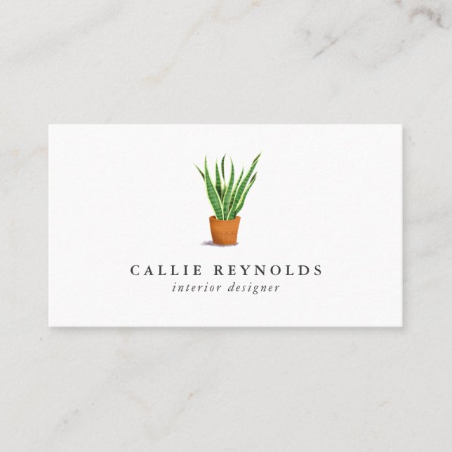 Carte De Visite Concepteur d'intérieur de Plantes verts (Devant)