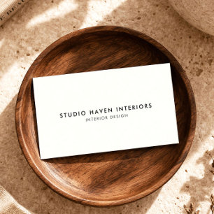 Carte De Visite Concepteur d'intérieur Minimaliste Luxe Ivoire