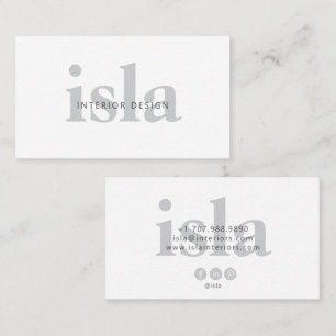 Carte De Visite Concepteur d'intérieur minimaliste moderne
