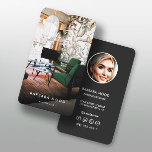 Carte De Visite Concepteur d'intérieur moderne médias sociaux
