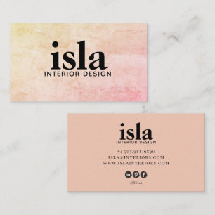 Carte De Visite Concepteur d'intérieur Texture Rose Pêche Douce