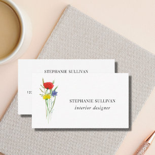 Carte De Visite Concepteur d'intérieur Wildflower