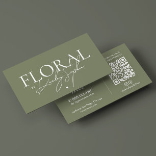 Carte De Visite Concepteur floral minimal élégant fleuriste Sage