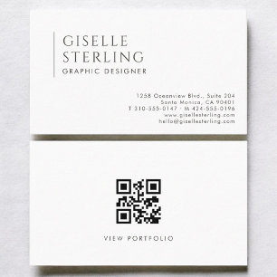 Carte De Visite Concepteur Graphique Code QR Professionnel Moderne