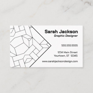 Carte De Visite Concepteur graphique de lignes noires et blanches