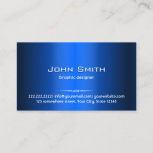Carte De Visite Concepteur graphique en métal bleu marine