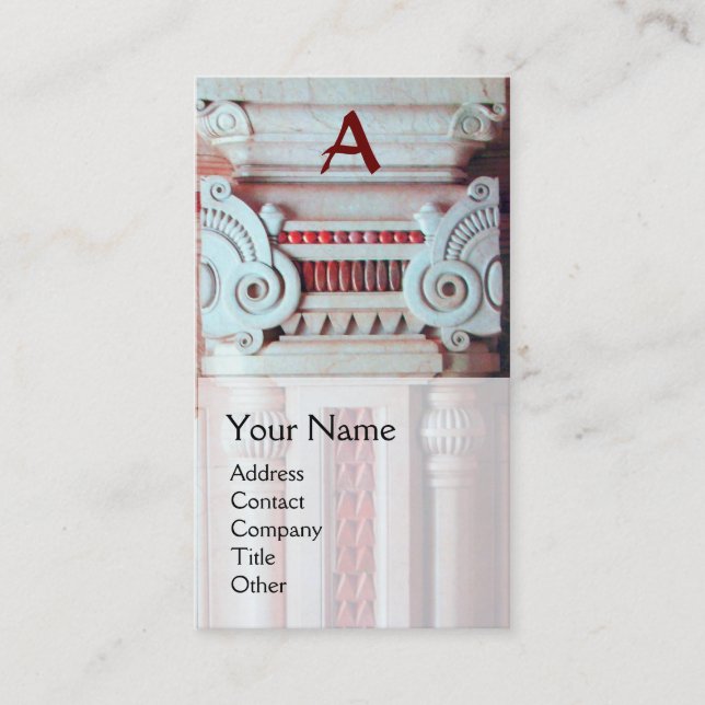 Carte De Visite CONCEPTEUR INTÉRIEUR, ARCHITECTURE Monogramme, (Devant)