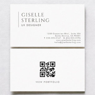 Carte De Visite Concepteur UX Moderne Code QR Professionnel