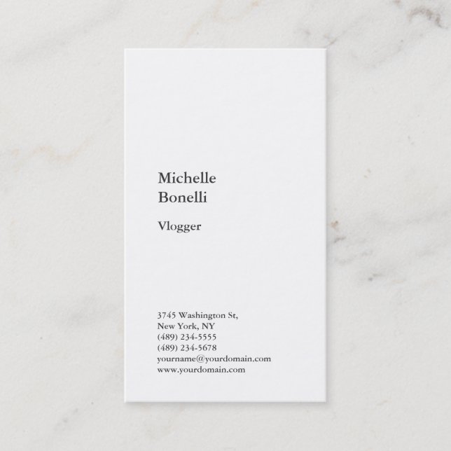 Carte De Visite Concepteur Web de blogueurs Vlogger à tendance bla (Devant)