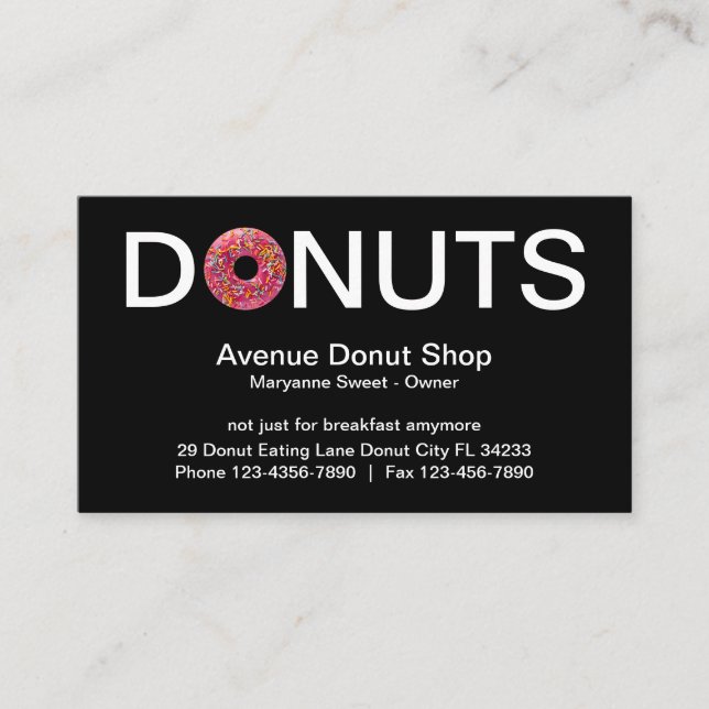 Carte De Visite Conception astucieuse des boutiques de donut (Devant)