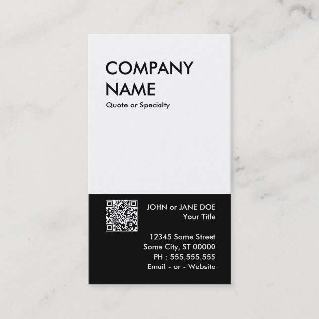 Carte De Visite conception audacieuse votre propre code de QR (Devant)