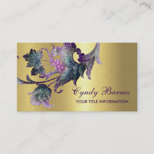 Carte De Visite Conception baroque turquoise et violette