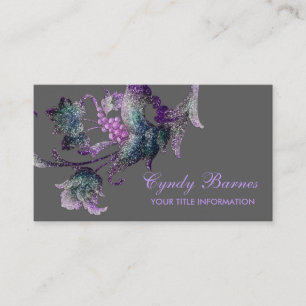 Carte De Visite Conception baroque turquoise et violette