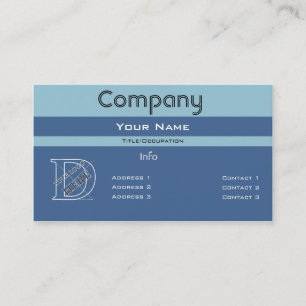 Carte De Visite Conception barrée par bleu Couleur-Simple fait su