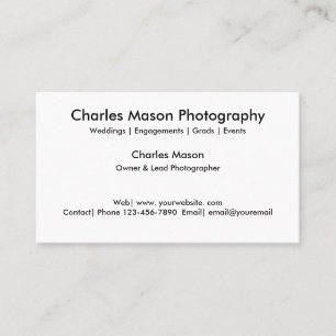 Carte De Visite Conception bilatérale de photographe simple