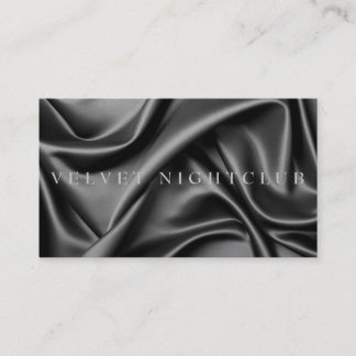 Carte De Visite Conception chique, noire, lisse, en soie