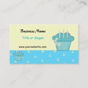Carte De Visite Conception Cute Blue Cupcake