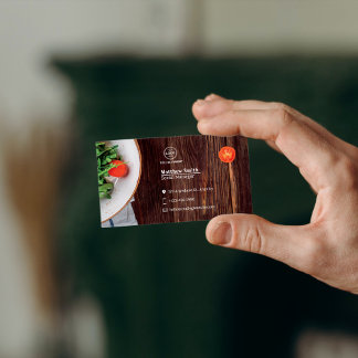 Carte De Visite Conception d'Aliments Sains Simple & Moderne Chef 