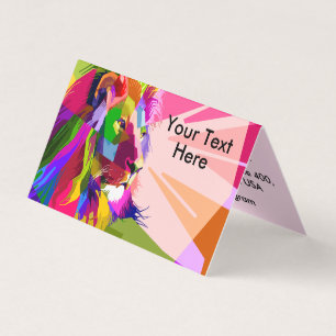 Carte De Visite Conception d'art pop prismatique coloré Lion-62501