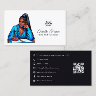Carte De Visite Conception d'autonomisation de femme afro noire au