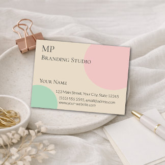 Carte De Visite Conception de branding minimaliste pastel