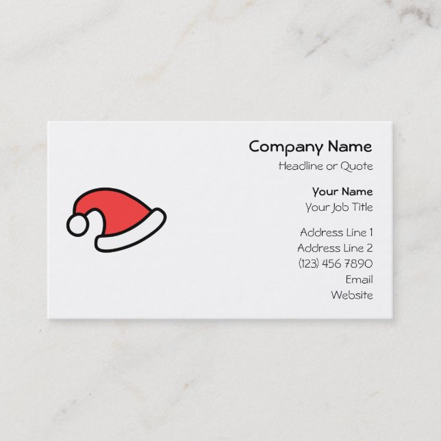 Carte De Visite Conception de casquette de Père Noël (Devant)