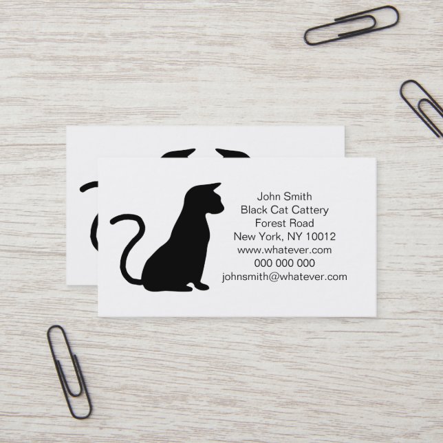 Carte De Visite Conception de chat (Devant/Arrière en situation)