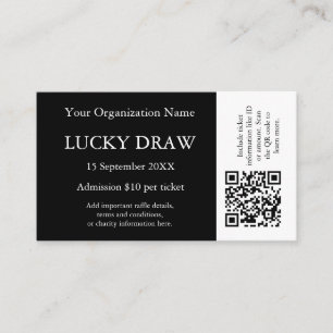 Carte De Visite Conception de code QR personnalisé pour billets d'