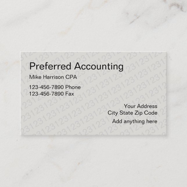 Carte De Visite Conception de CPA de comptable (Devant)