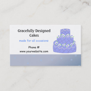 Carte De Visite Conception de gâteau Mariage bleu clair