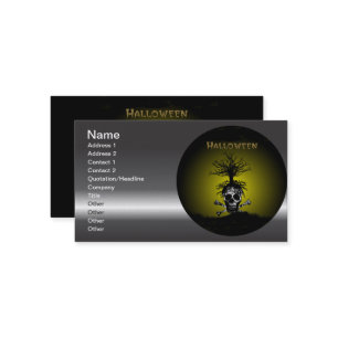 Carte De Visite Conception de Halloween avec le crâne et l'arbre