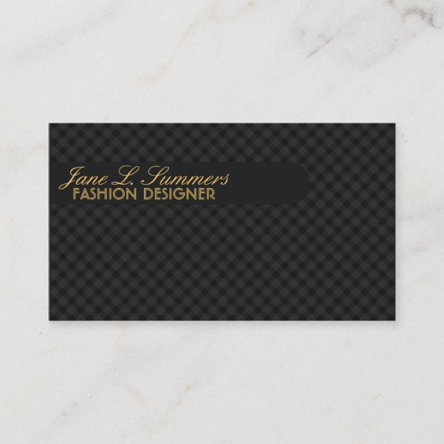 Carte De Visite Conception de Jacquard (noir) (Devant)