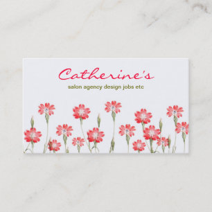 Carte De Visite conception de jardin de fleurs rouges