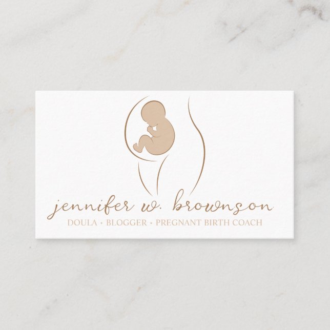 Carte De Visite Conception de l'entraîneur de naissance Doula avec (Devant)