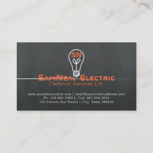 Carte De Visite Conception de logo d'ampoule d'électricien