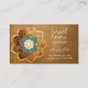 Carte De Visite Conception de Mandala de Fleur Om Dorée en Or