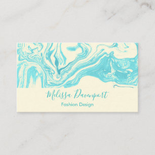 Carte De Visite Conception de marbre frais en turquoise et crème